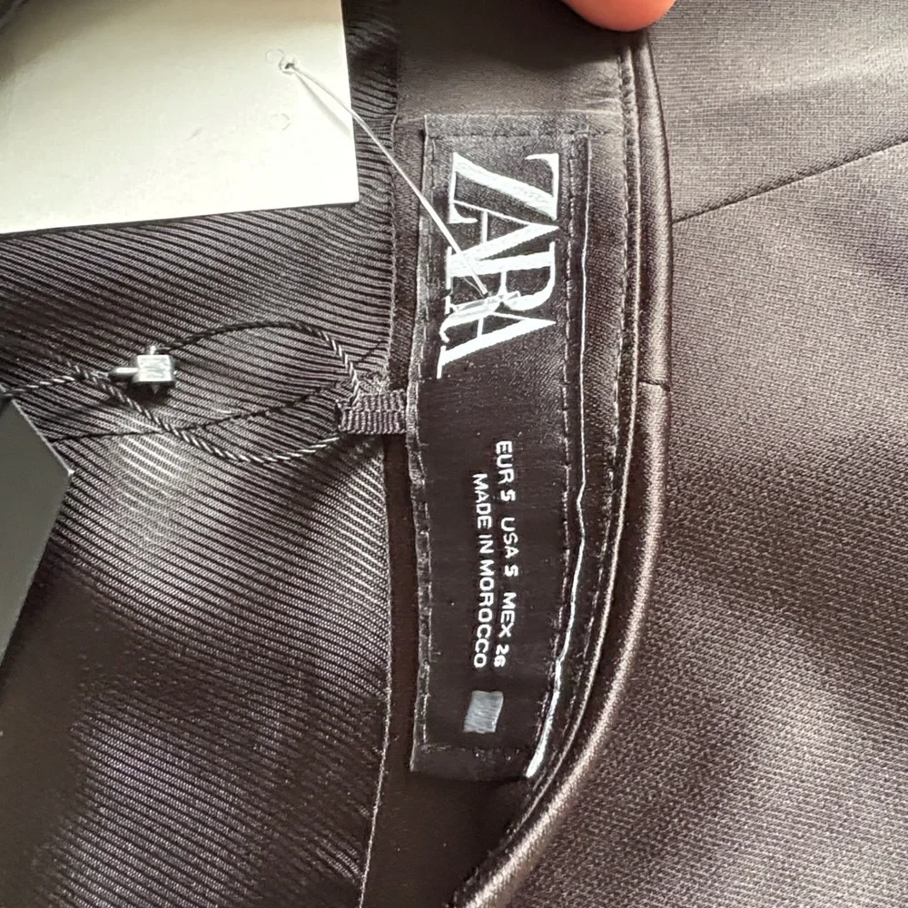 Zara Black Satin Strapless Peplum Top - Picture 8 of 10
